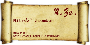 Mitró Zsombor névjegykártya